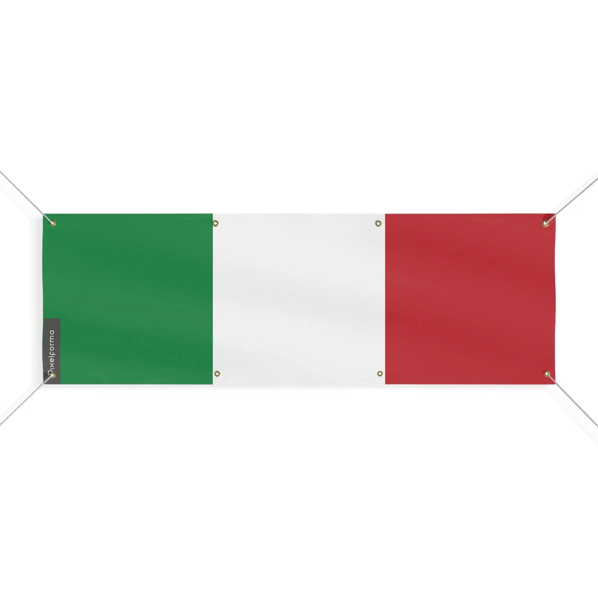 Drapeau italie polyester résistant 8 œillets extérieur