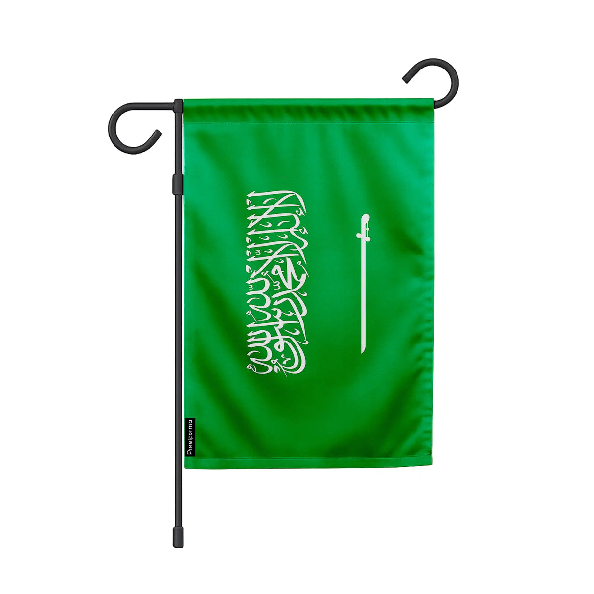 Drapeau jardin arabie saoudite polyester forme verticale