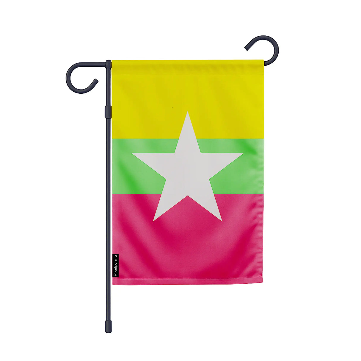Drapeau jardin birmanie polyester couleurs vibrantes