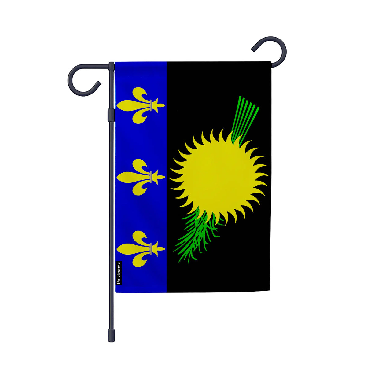 Drapeau jardin guadeloupe polyester résistant vertical