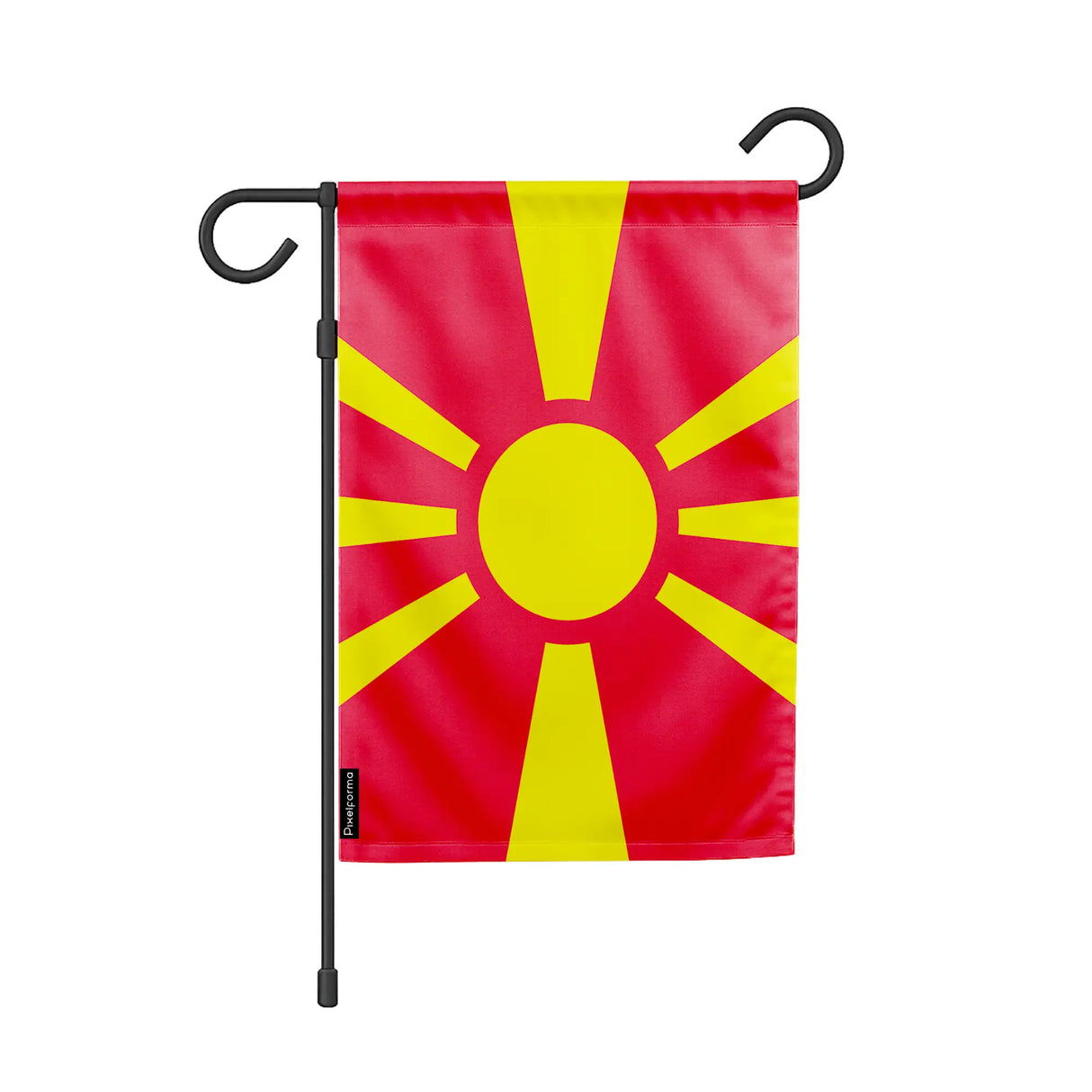 Drapeau jardin macédoine du nord polyester couleurs vives