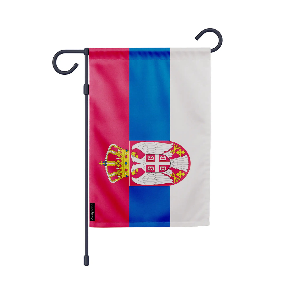 Drapeau jardin serbie polyester résistant format vertical
