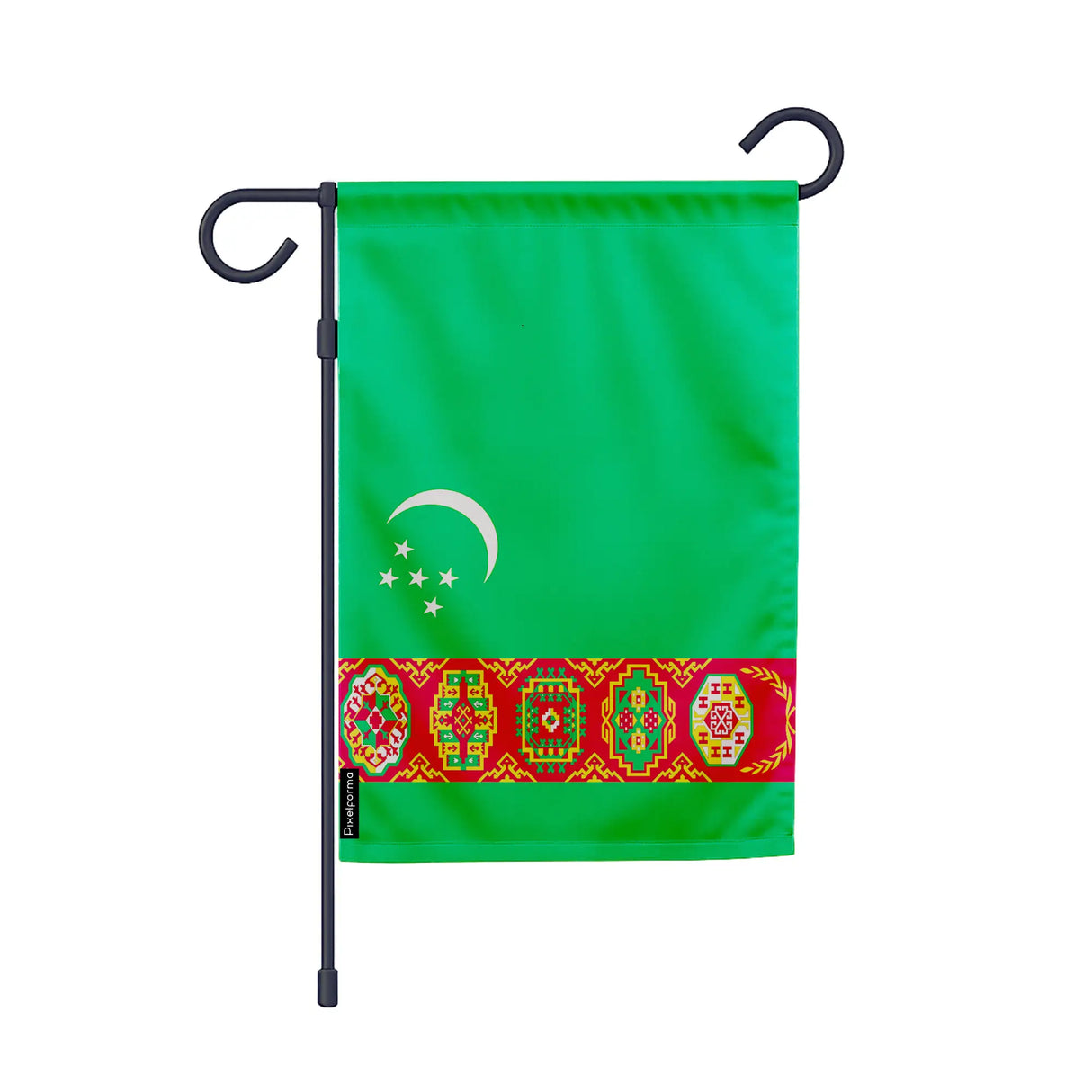 Drapeau jardin turkménistan polyester résistant vertical