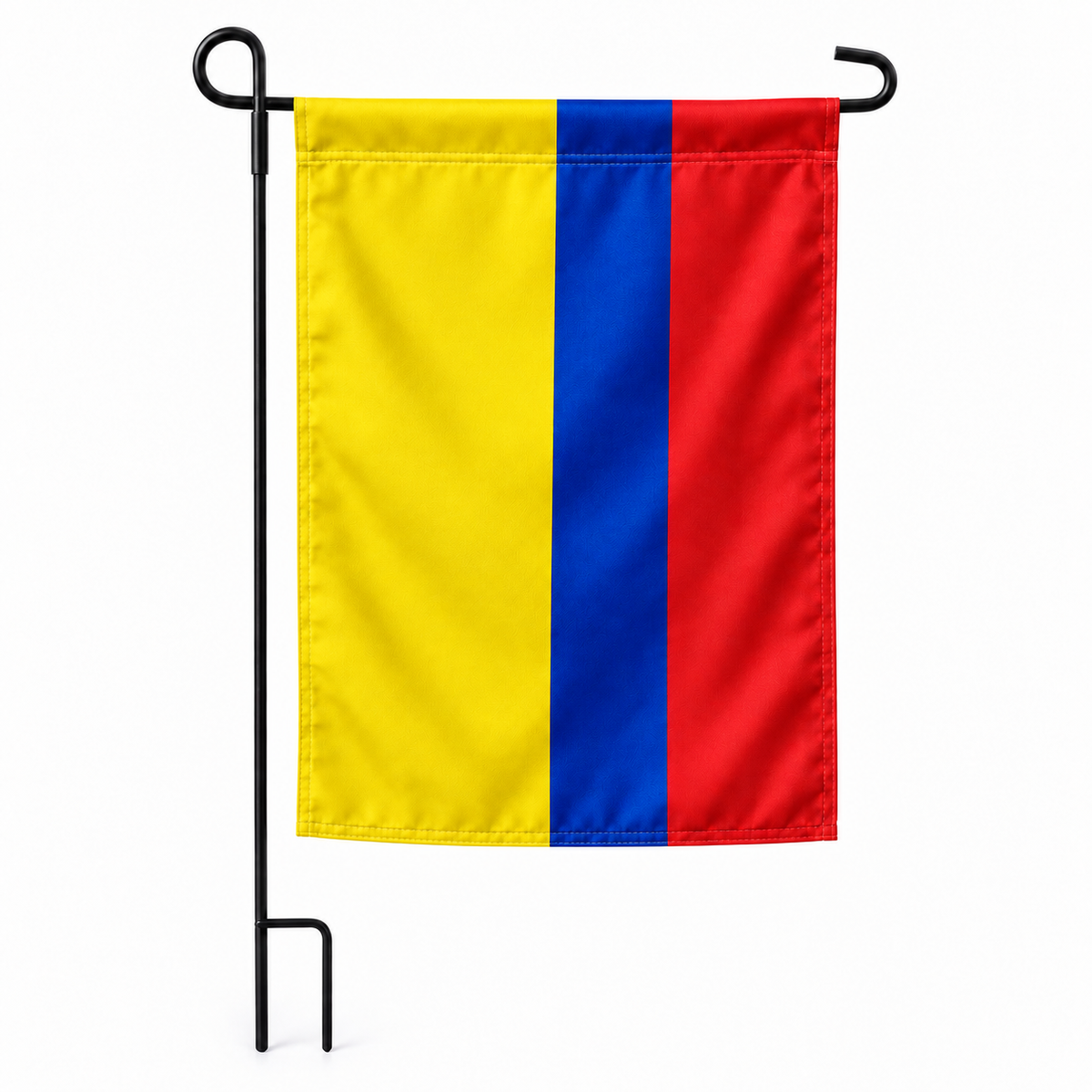 Drapeau jardin vertical Colombie sur support noir