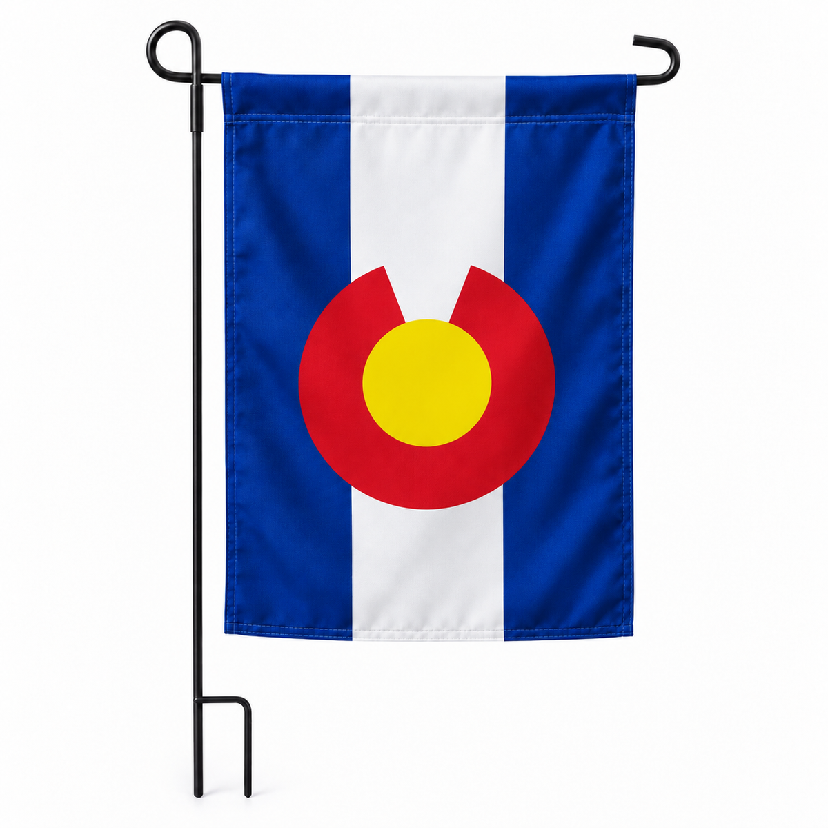 Drapeau jardin vertical Colorado sur support noir