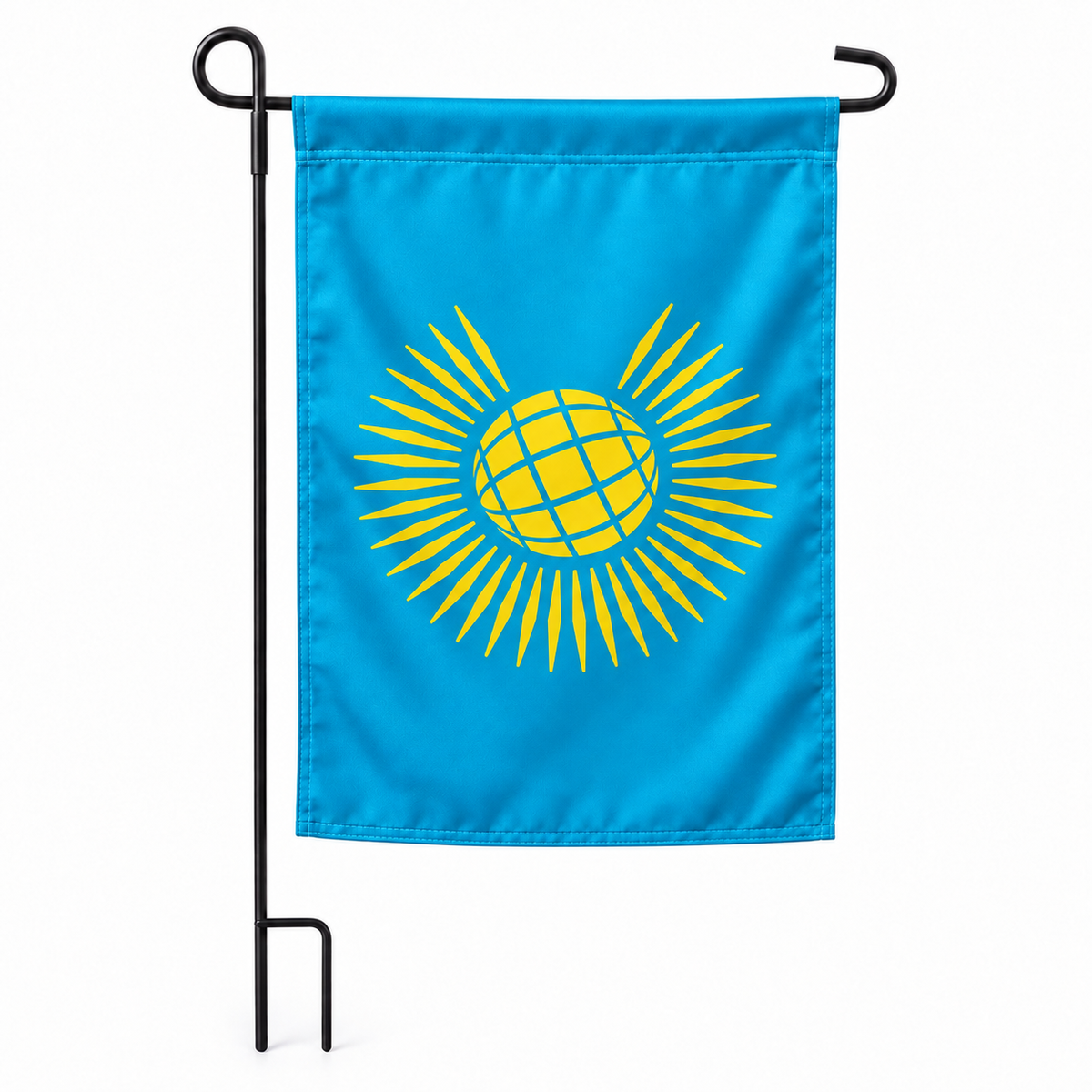 Drapeau jardin vertical Commonwealth sur support noir