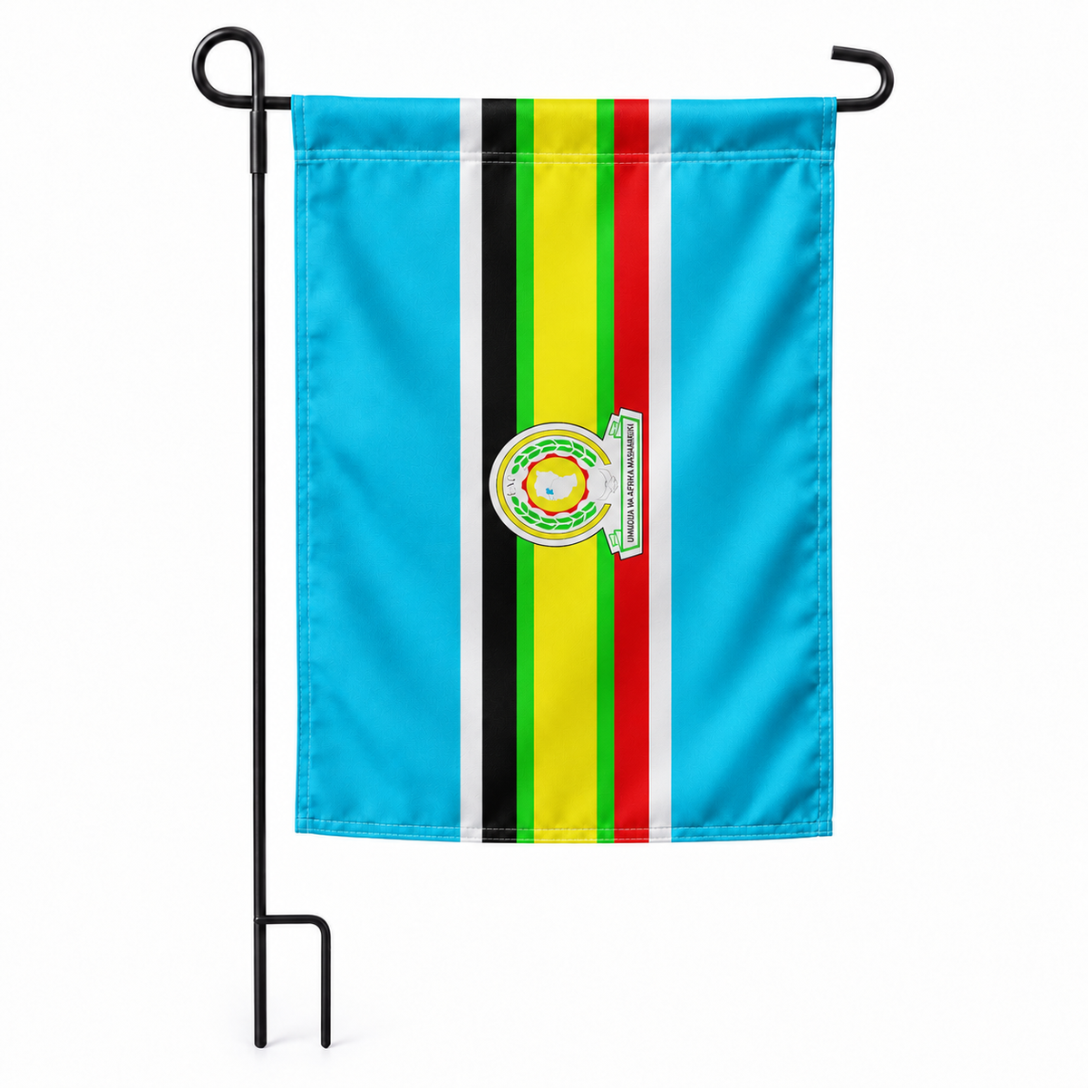 Drapeau jardin vertical Communauté d'Afrique de l'Est sur support noir