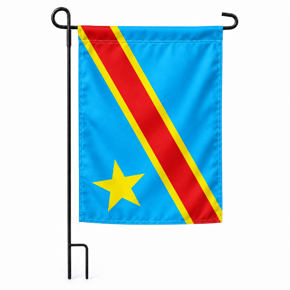 Drapeau jardin vertical Congo sur support noir
