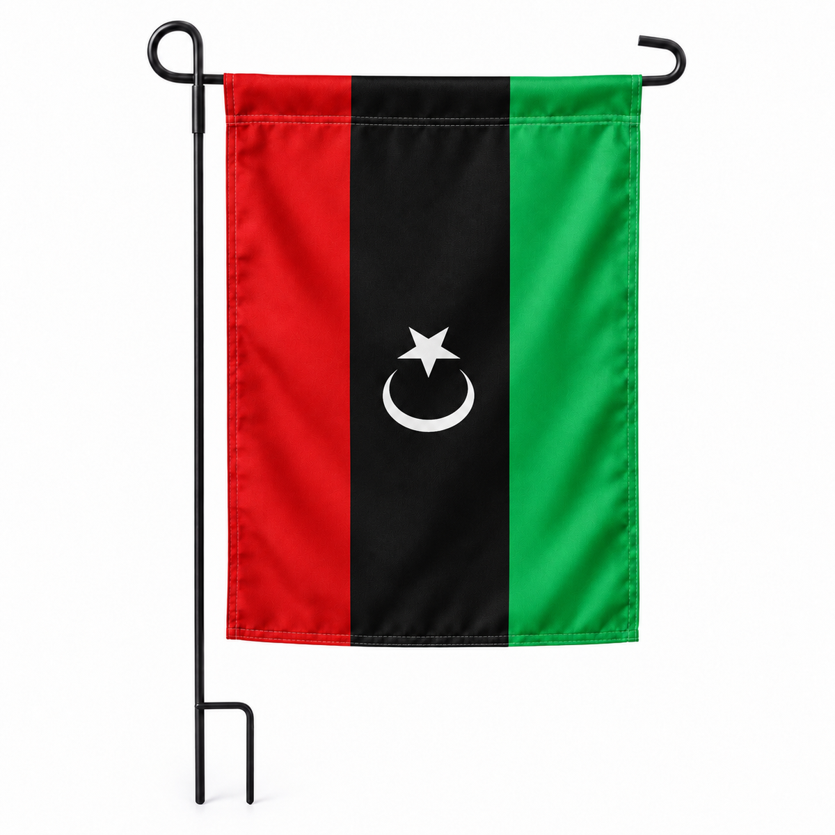 Drapeau jardin vertical Libye sur support noir