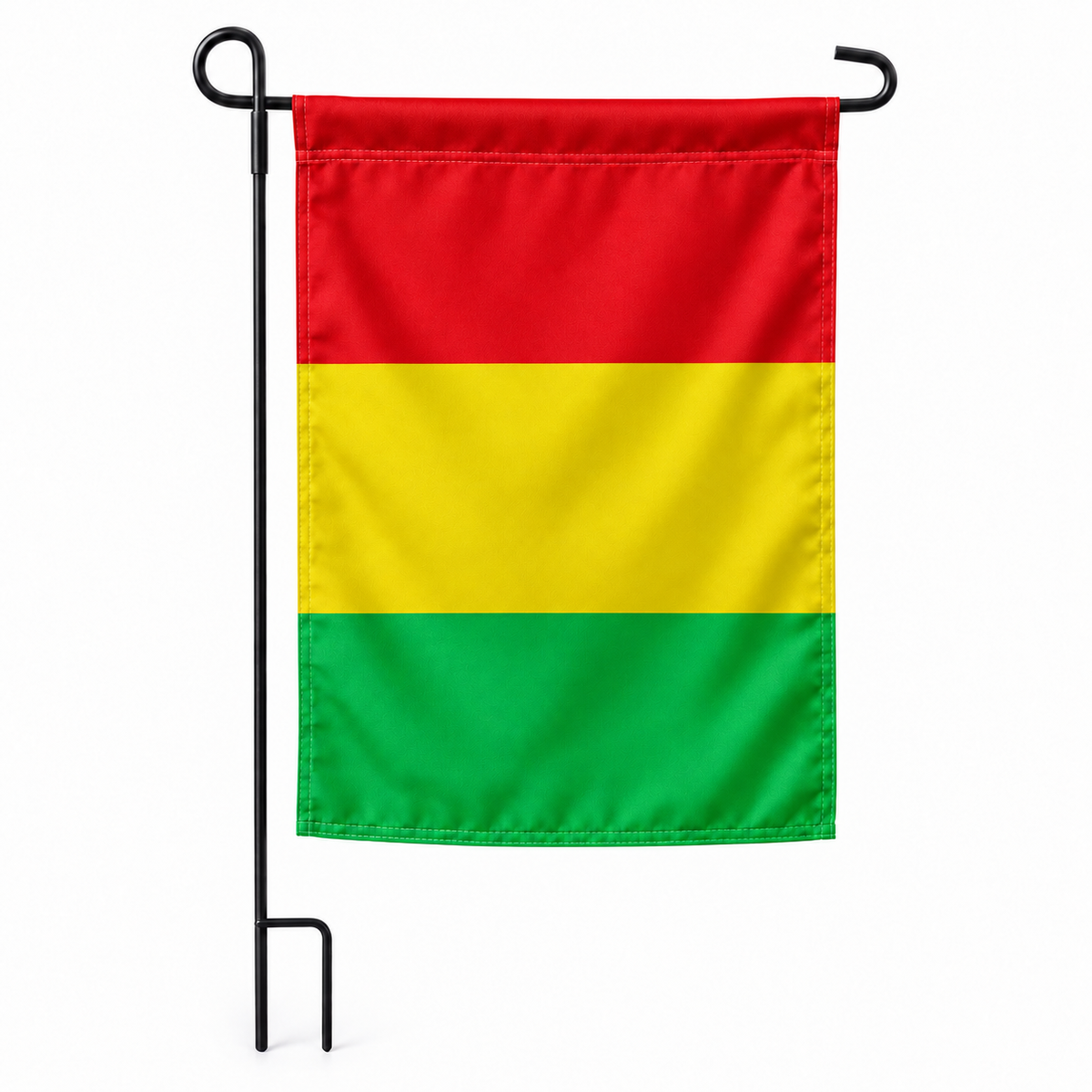 Drapeau jardin vertical Mali sur support noir