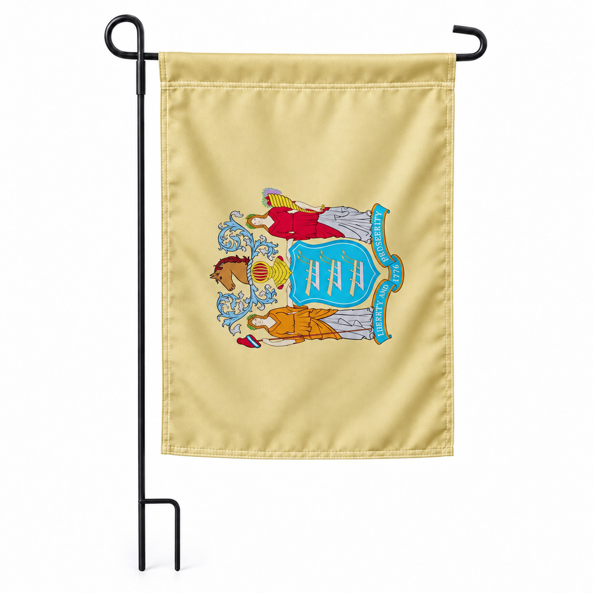 Drapeau jardin vertical New Jersey sur support noir