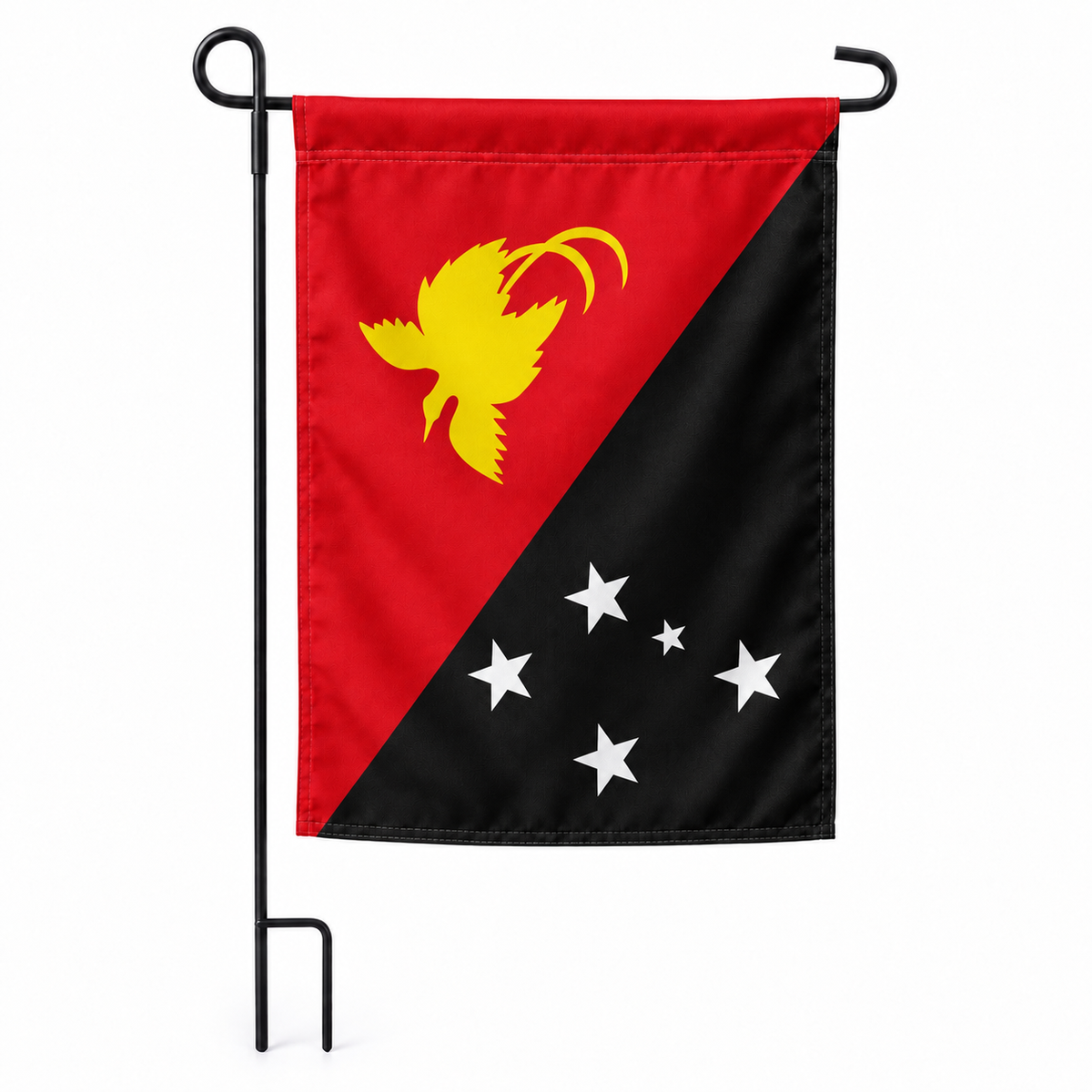 Drapeau jardin vertical Papouasie-Nouvelle-Guinée sur support noir