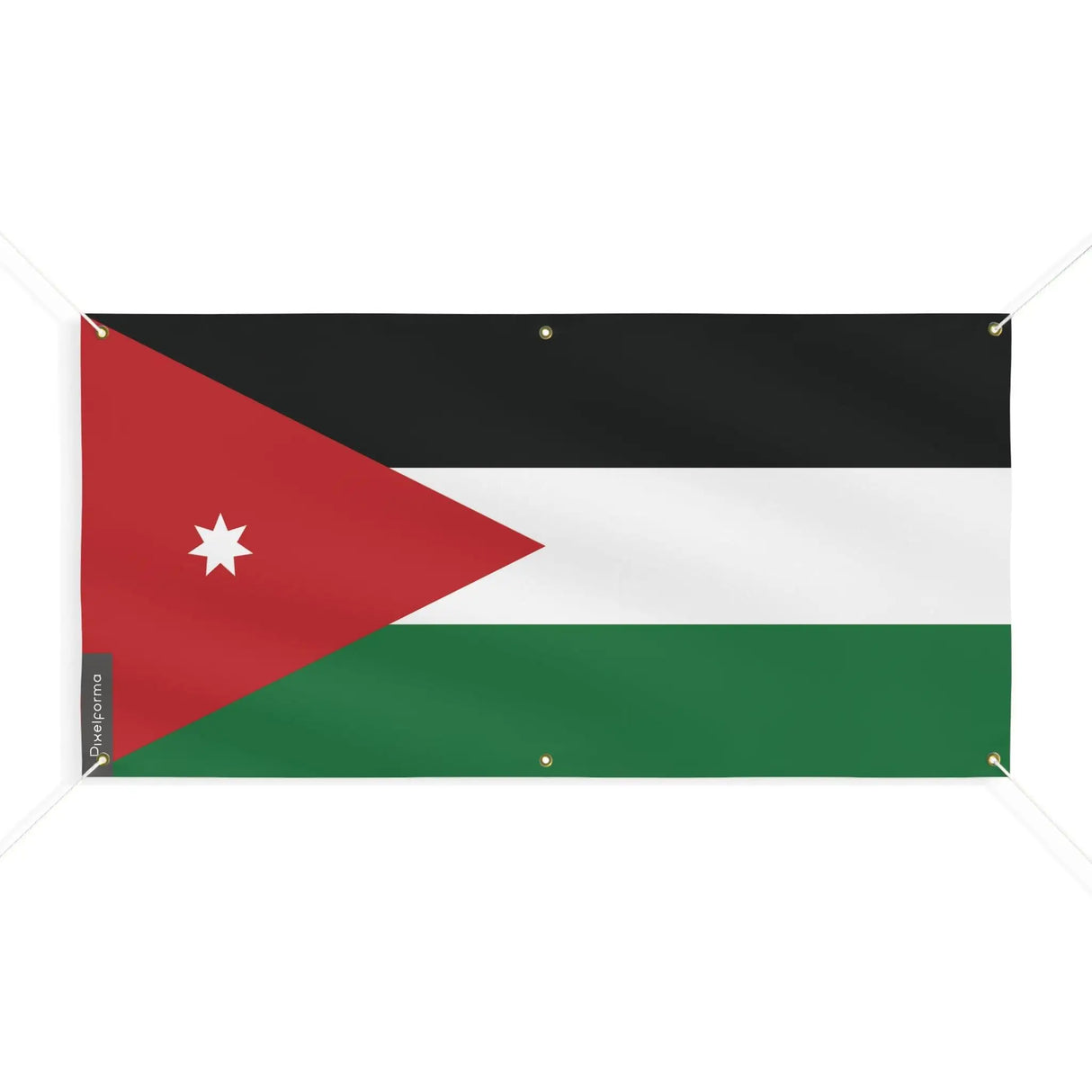 Drapeau jordanie polyester résistant 6 œillets extérieur