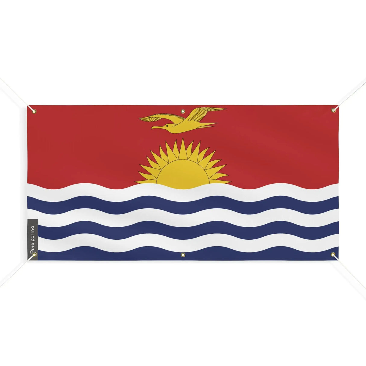 Drapeau kiribati polyester résistant avec 6 œillets durable