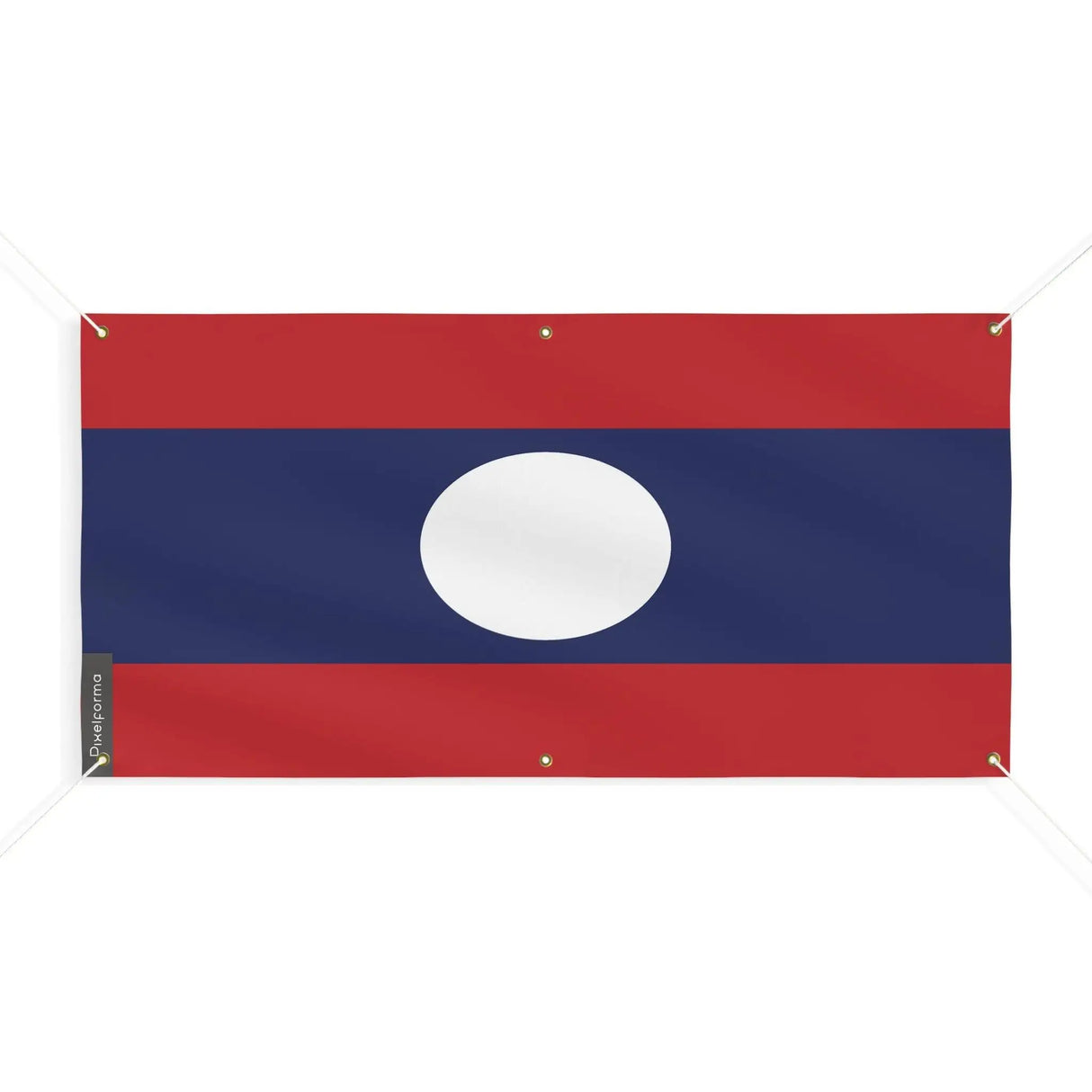 Drapeau laos en polyester résistant avec œillets renforcés