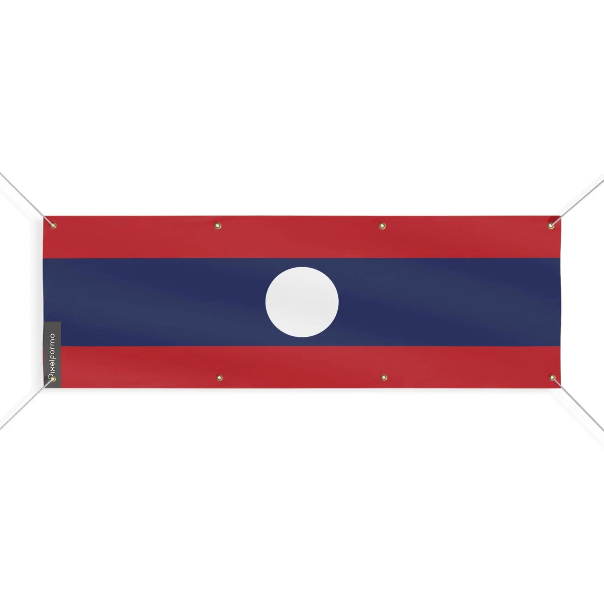 Drapeau laos polyester résistant huit œillets extérieur