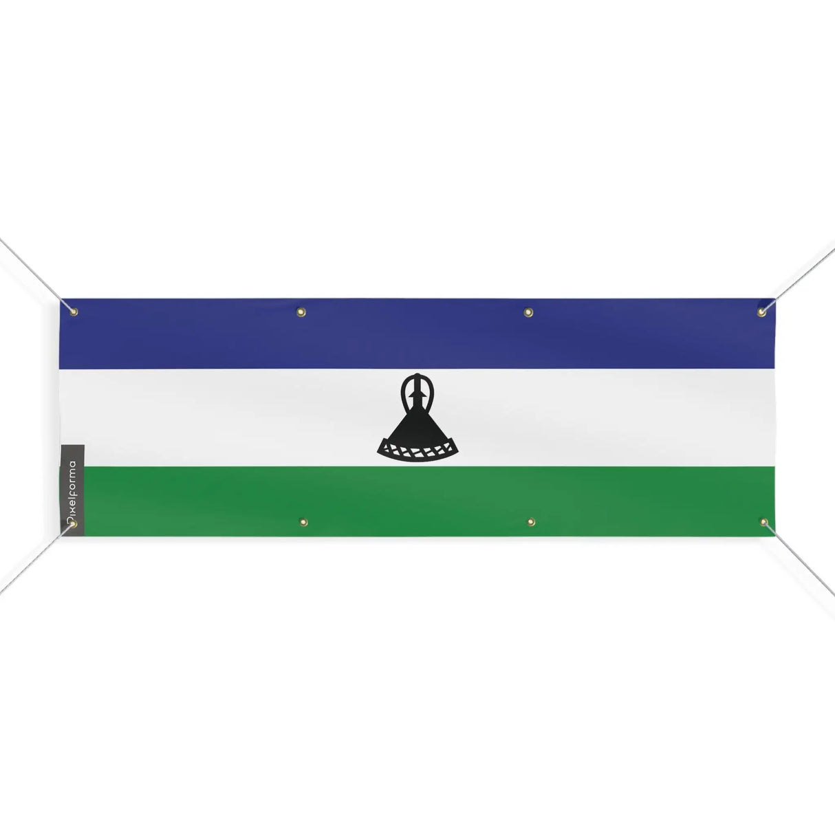 Drapeau lesotho polyester résistant avec 8 œillets
