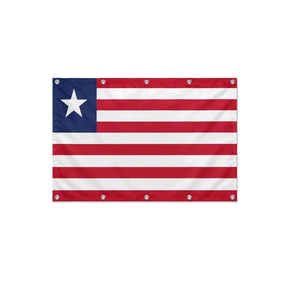 Drapeau du Liberia format S en polyester avec dix œillets