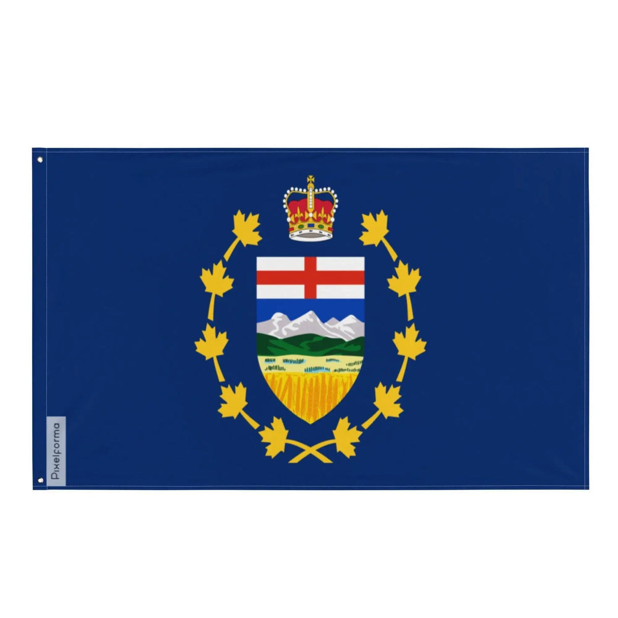 Drapeau lieutenant-gouverneur alberta polyester œillets gauche