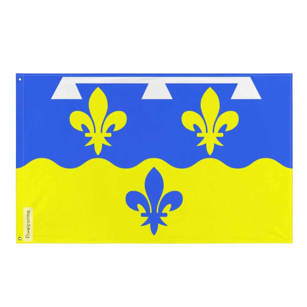 Drapeau loir-et-cher polyester résistant œillets à gauche