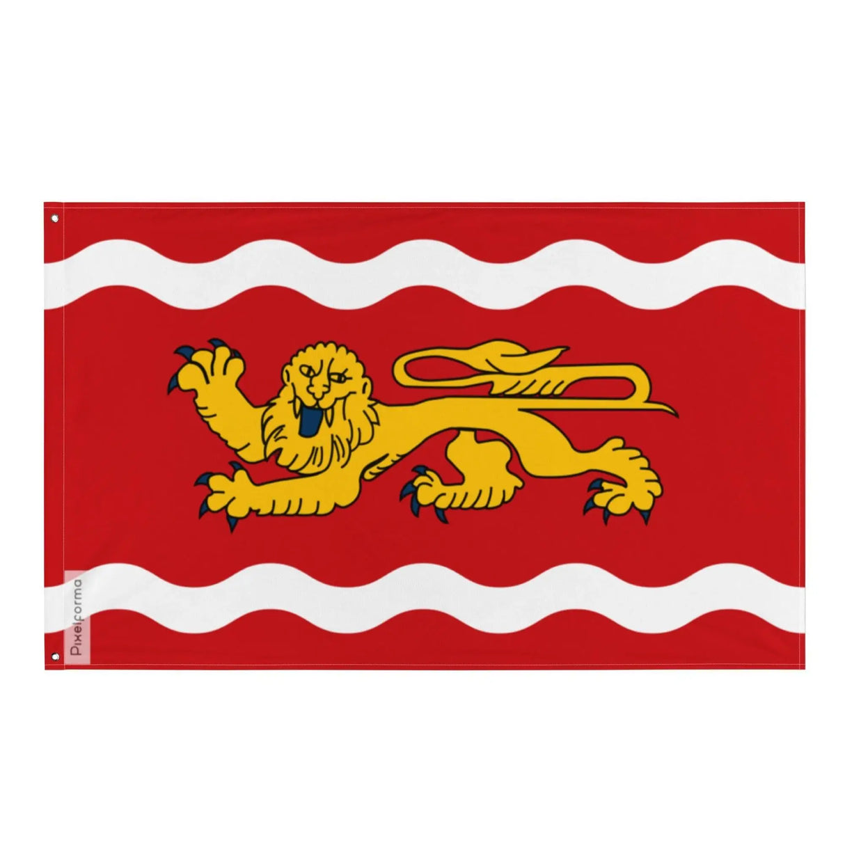 Drapeau lot-et-garonne polyester résistant œillets à gauche