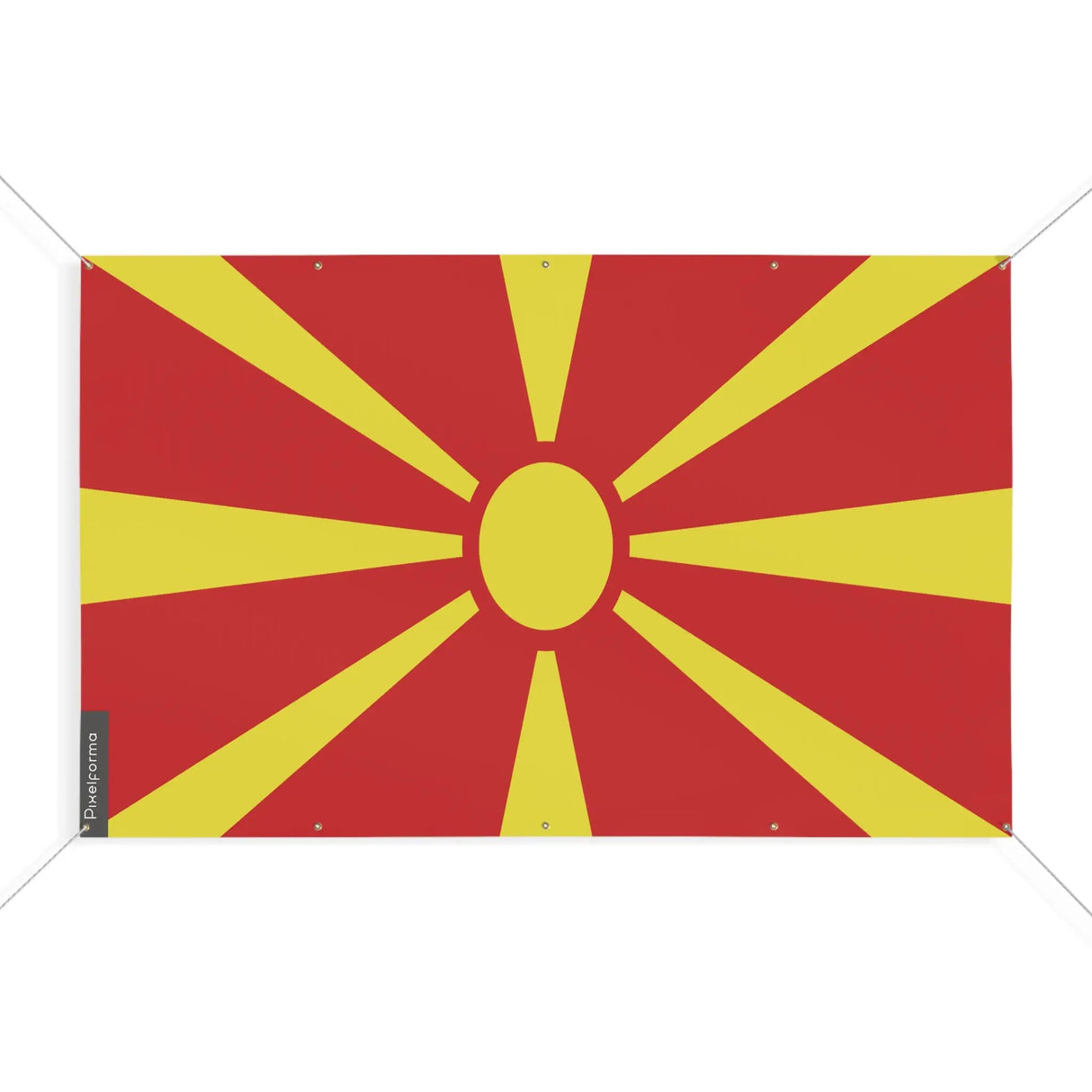 Drapeau macédoine du nord polyester avec œillets résistants