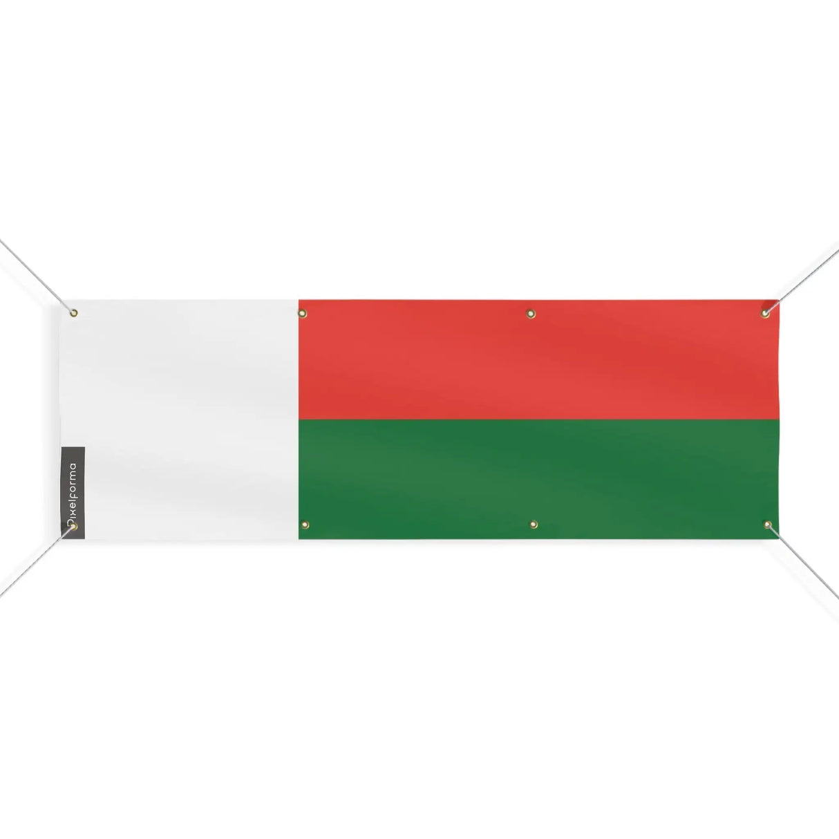 Drapeau madagascar polyester résistant avec œillets robustes