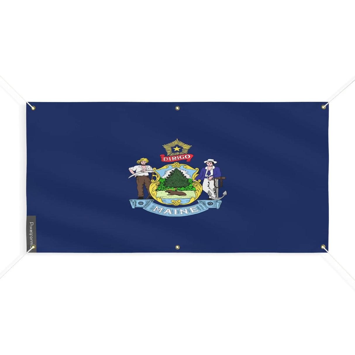 Drapeau maine polyester résistant aux intempéries 6 œillets