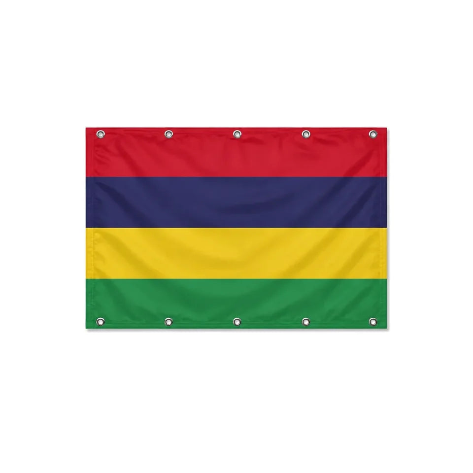 Drapeau de Maurice format S en polyester avec dix œillets