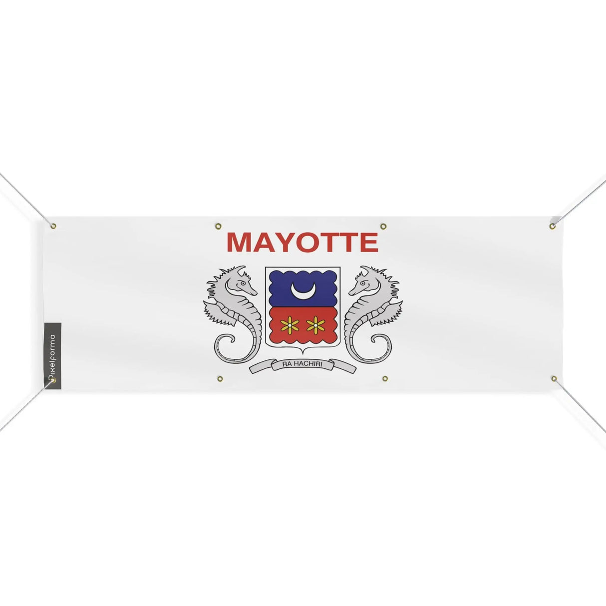Drapeau mayotte polyester résistant œillets usage extérieur