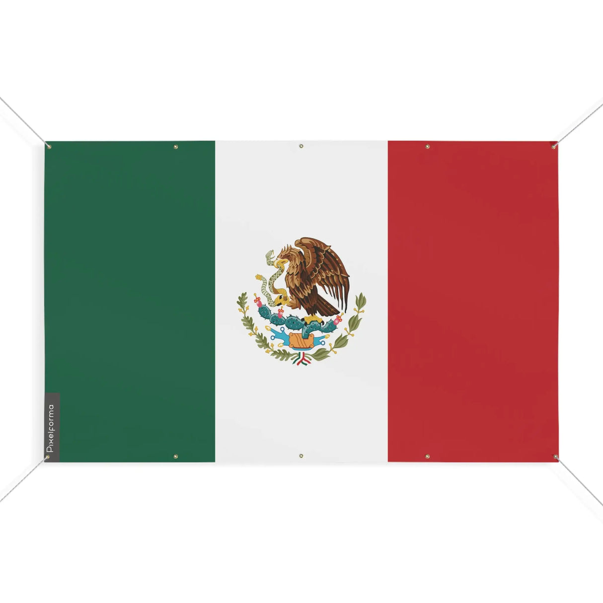 Drapeau mexique polyester résistant œillets usage extérieur