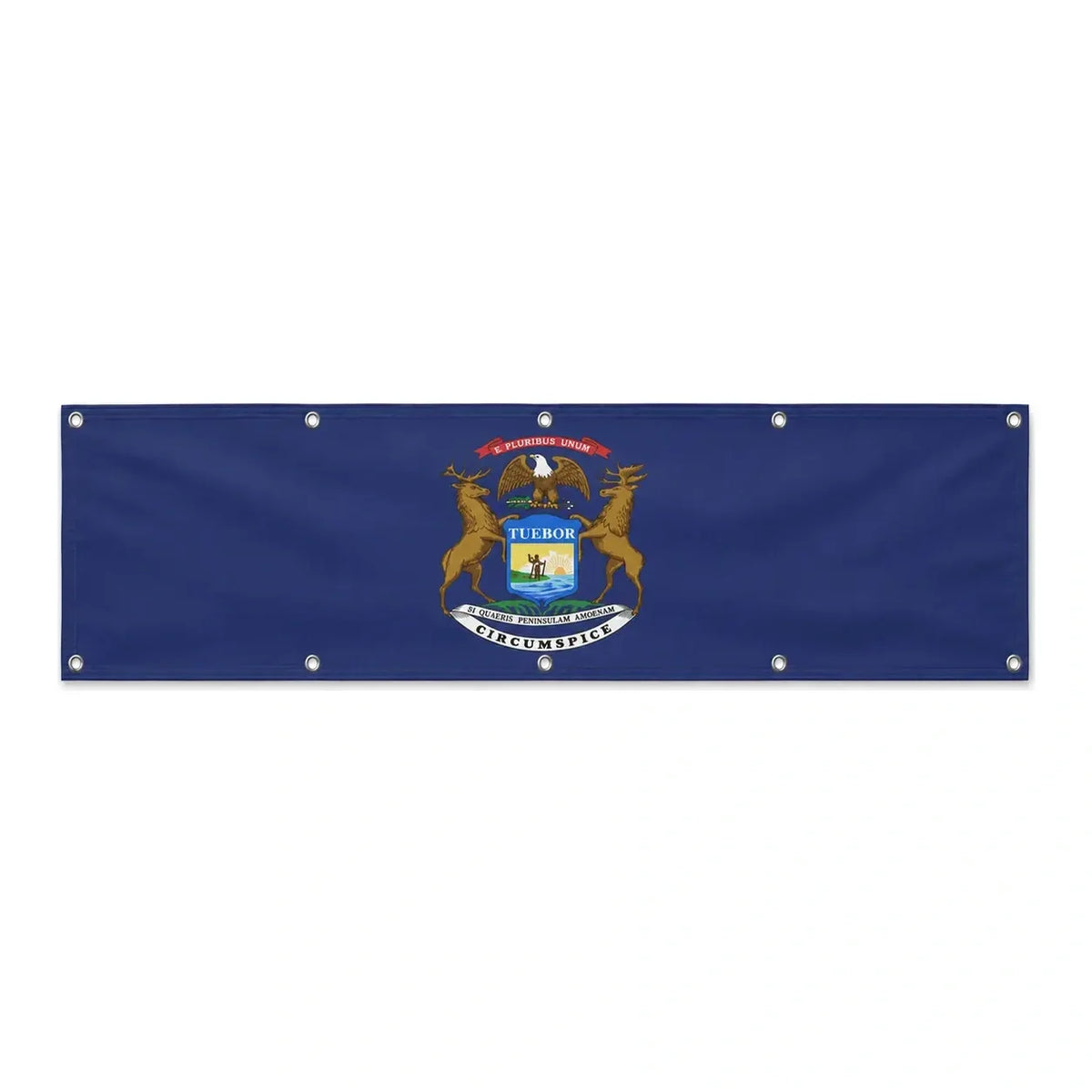 Drapeau du Michigan grand format XL en polyester avec dix œillets