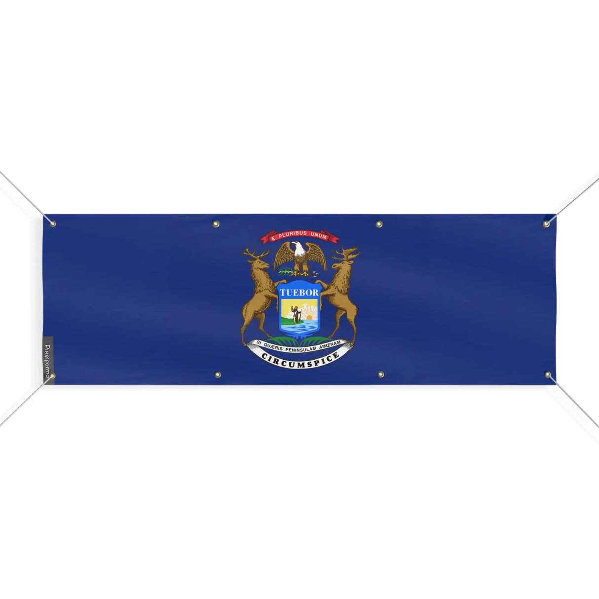 Drapeau michigan polyester résistant aux intempéries œillets
