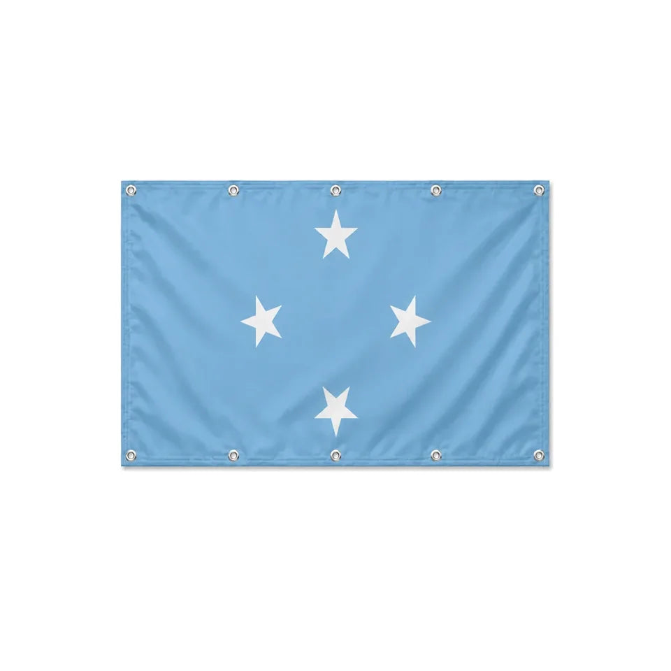 Drapeau Micronésie format S en polyester avec dix œillets