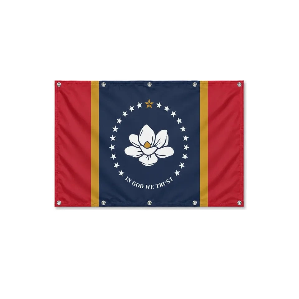 Drapeau du Mississippi format S en polyester avec dix œillets