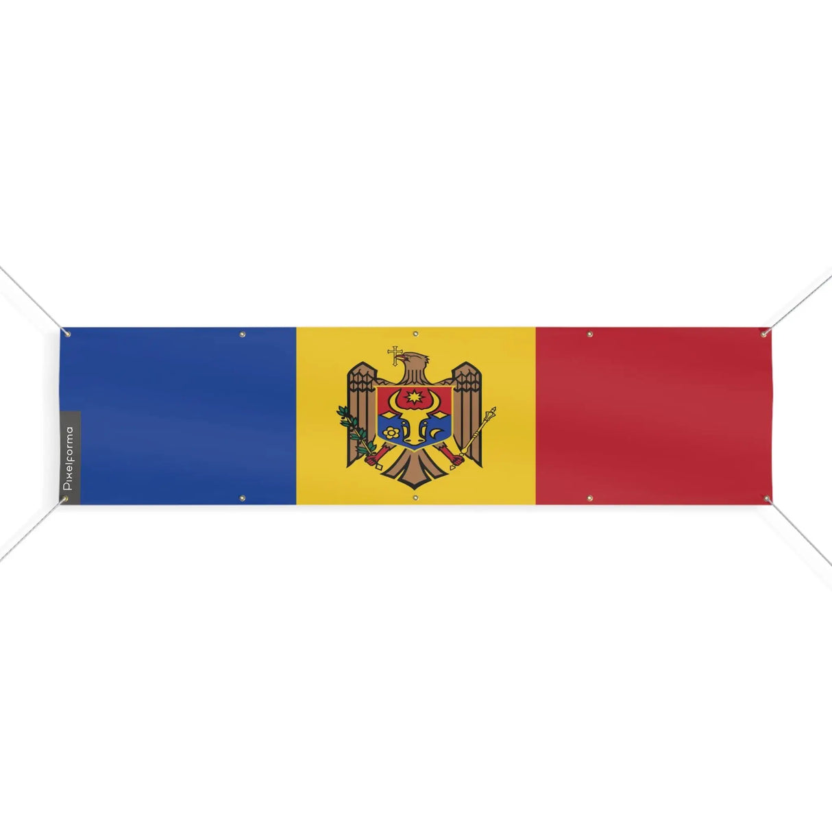 Drapeau moldavie polyester résistant avec œillets robustes