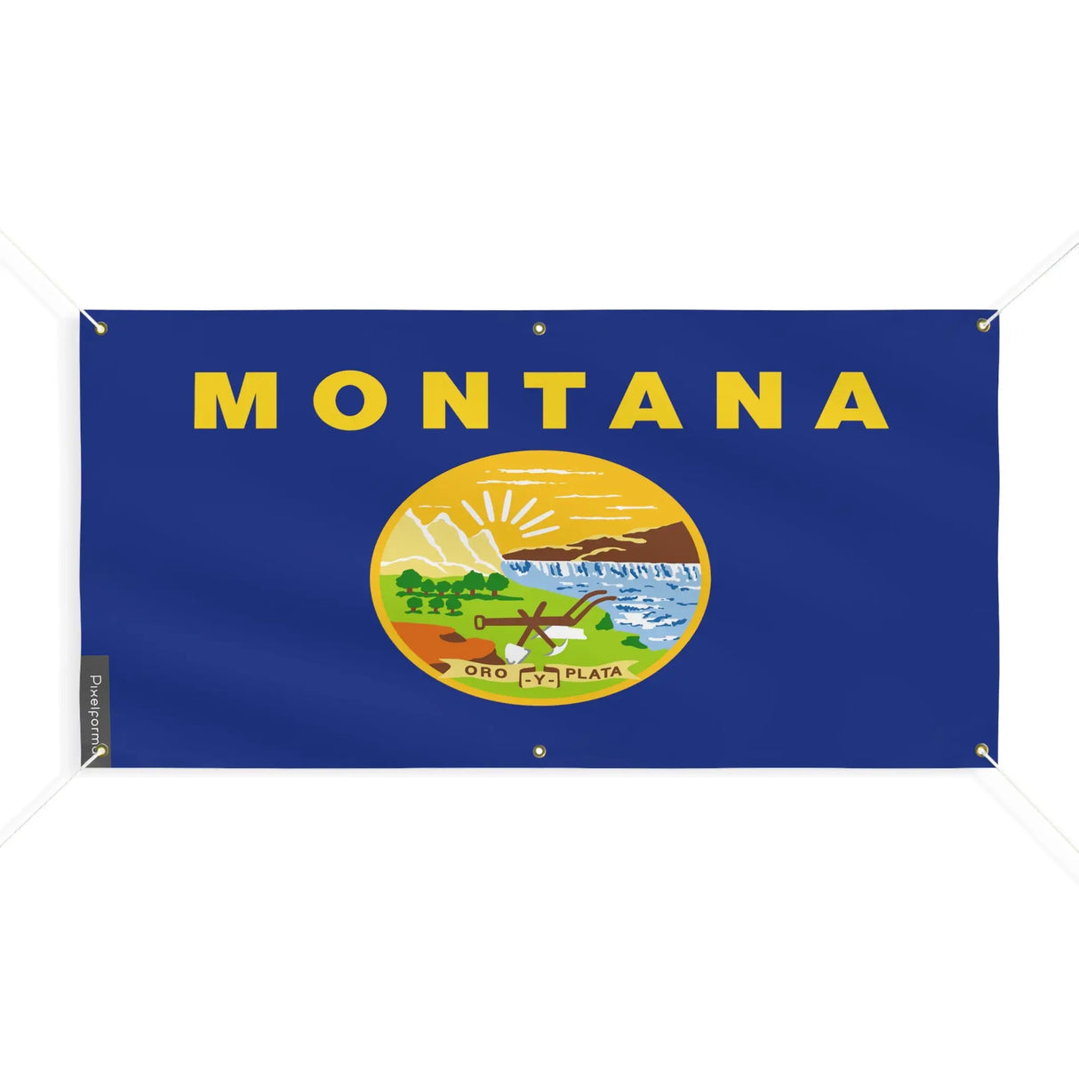 Drapeau montana polyester résistant aux intempéries 6 œillets