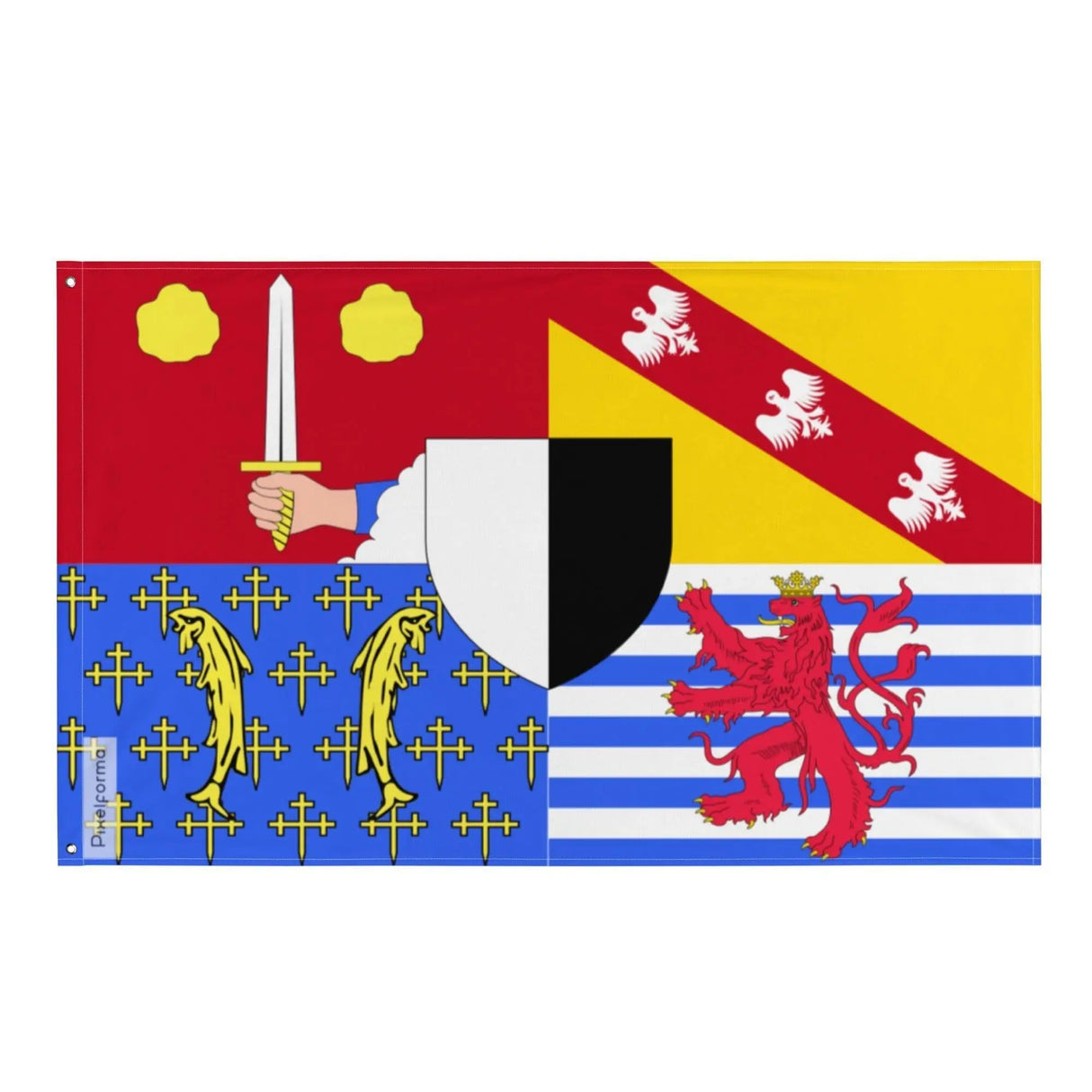 Drapeau moselle polyester résistant avec œillets à gauche