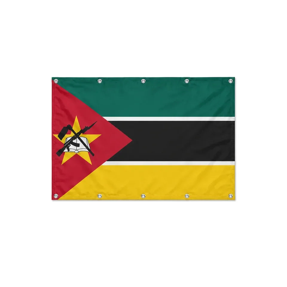 Drapeau du Mozambique format S en polyester avec dix œillets