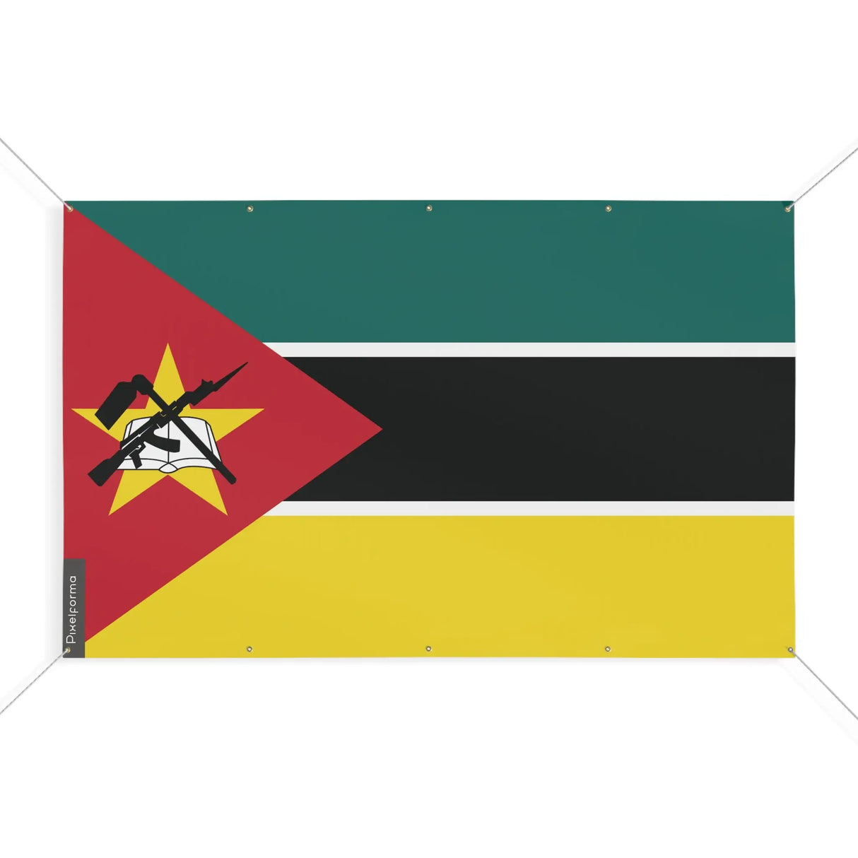 Drapeau mozambique en polyester résistant œillets renforcés