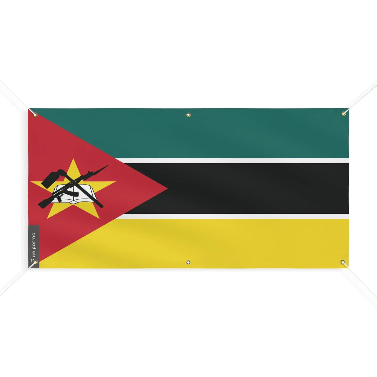 Drapeau mozambique polyester résistant avec 6 œillets