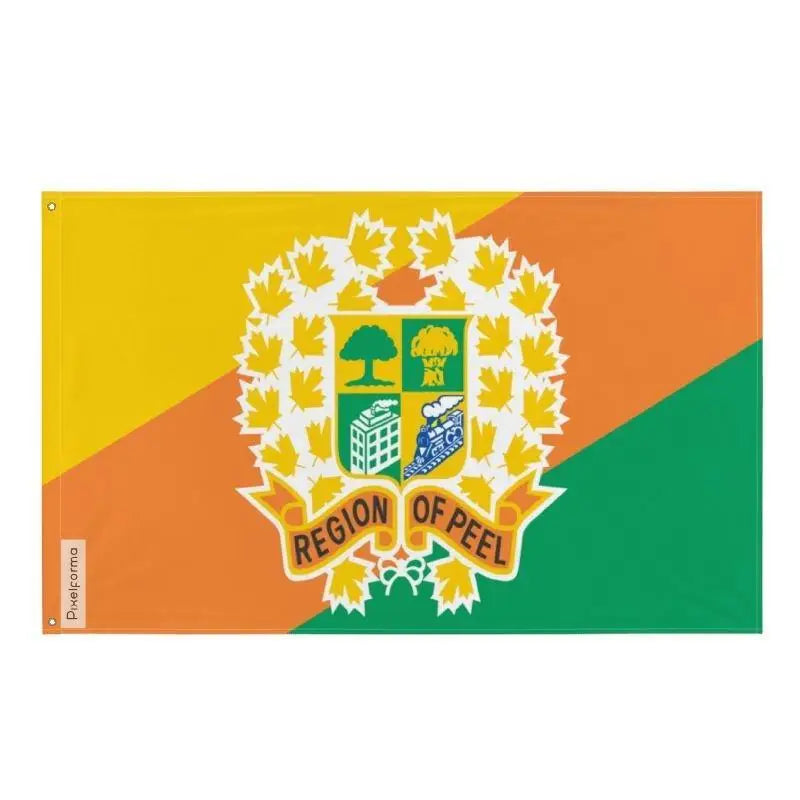 Drapeau municipalité régionale de peel polyester œillets gauche