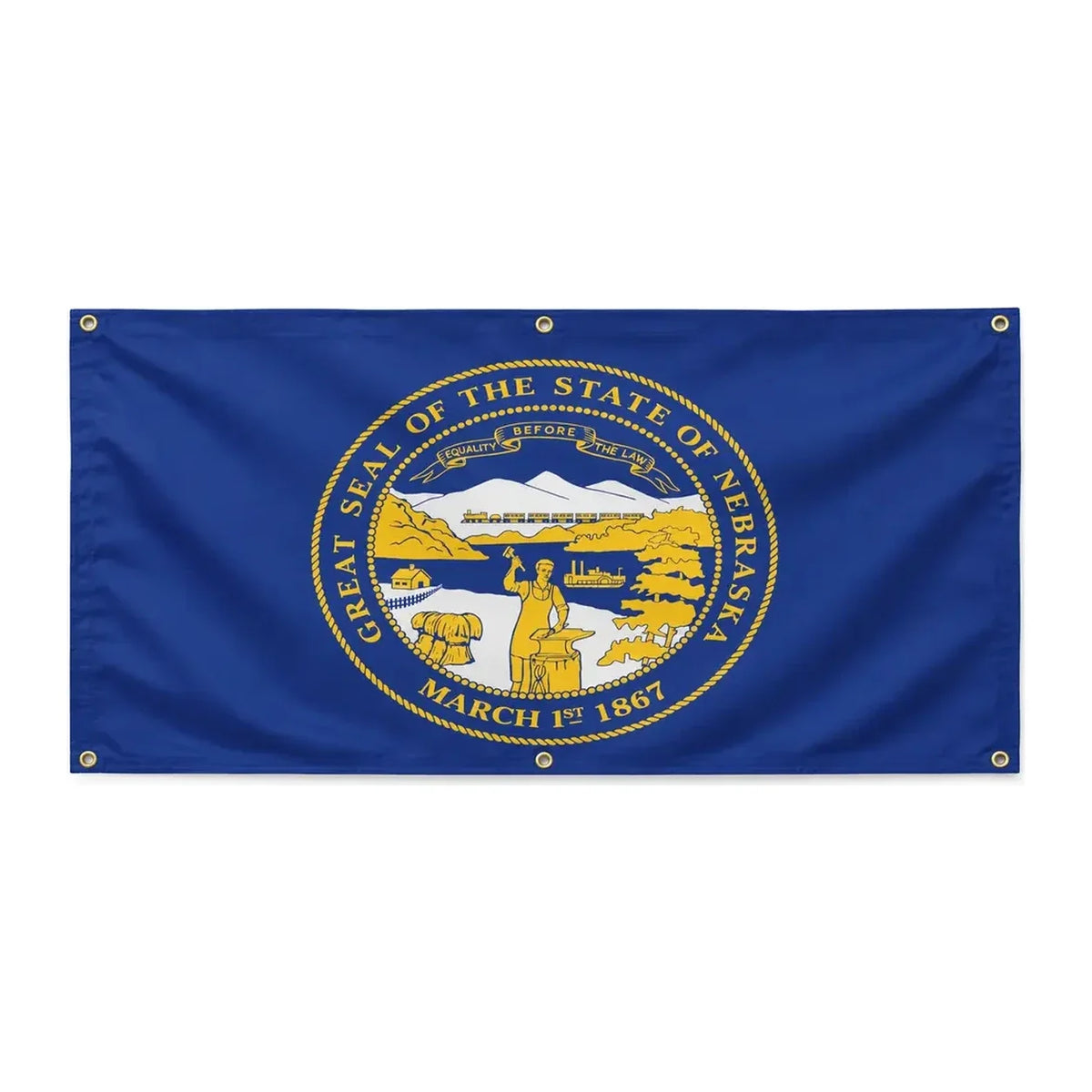 Drapeau nebraska polyester résistant aux intempéries six œillets