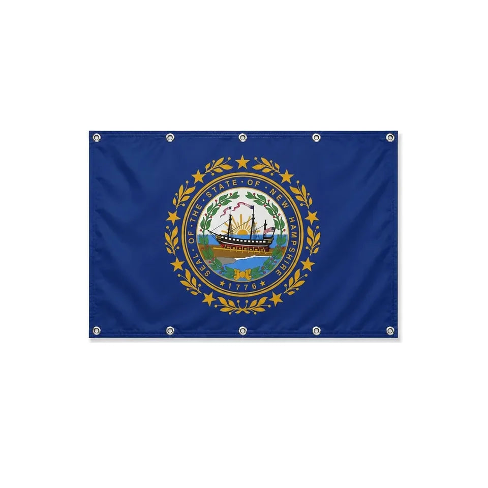 Drapeau du New Hampshire format S en polyester avec dix œillets