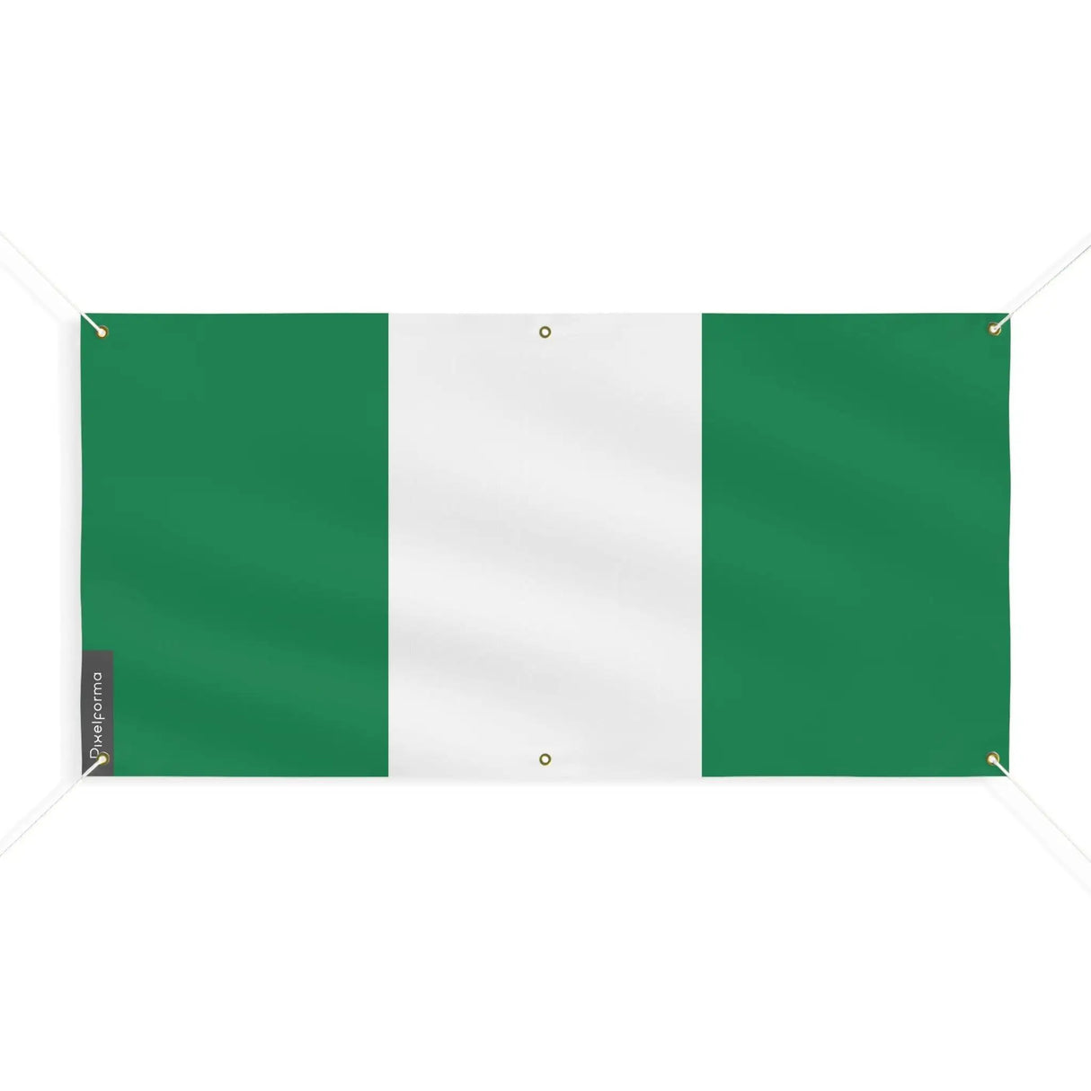 Drapeau nigeria polyester résistant six œillets usage extérieur