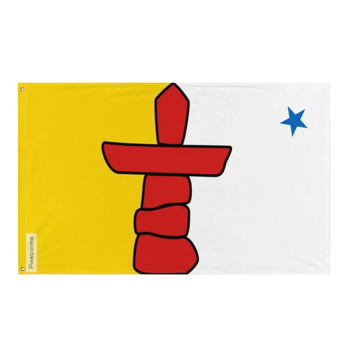 Drapeau nunavut polyester résistant avec œillets à gauche