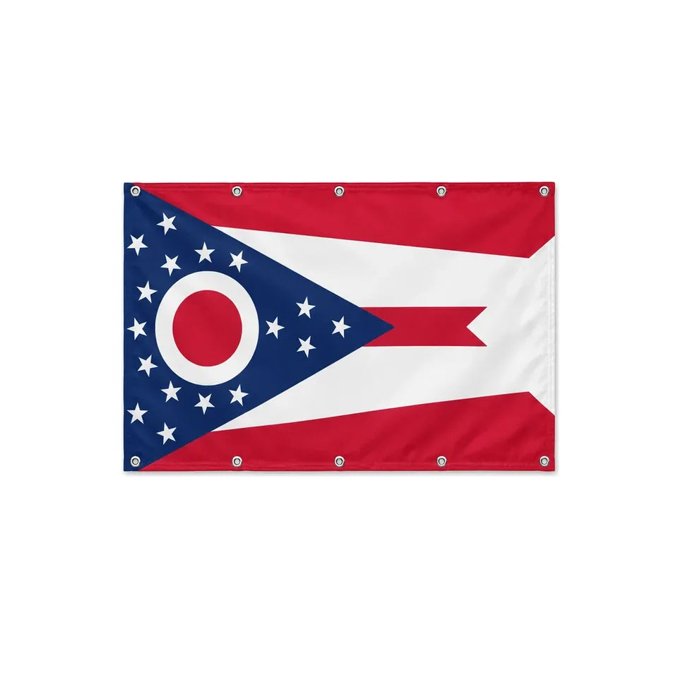 Drapeau de l'Ohio format S en polyester avec dix œillets