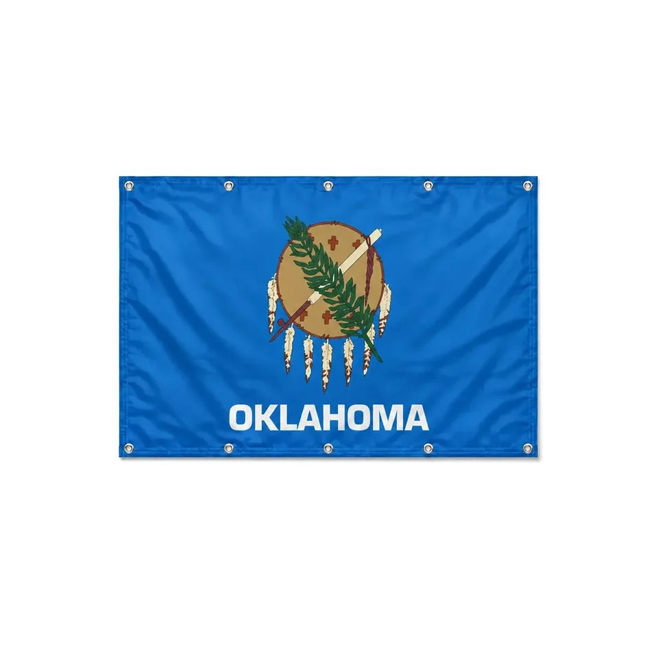 Drapeau de l'Oklahoma format S en polyester avec dix œillets