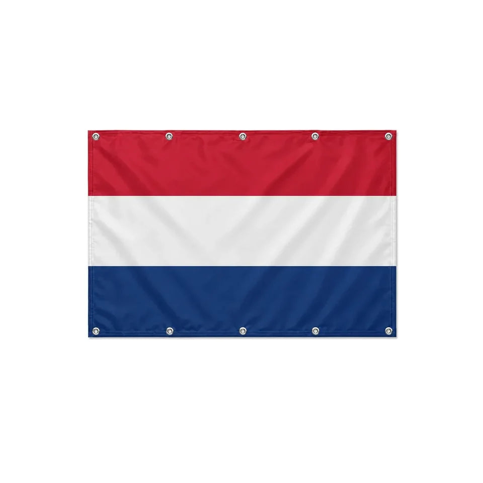 Drapeau des Pays-Bas format S en polyester avec dix œillets