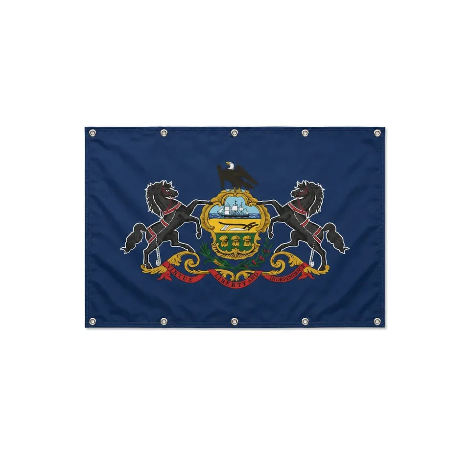 Drapeau de la Pennsylvanie format S en polyester avec dix œillets